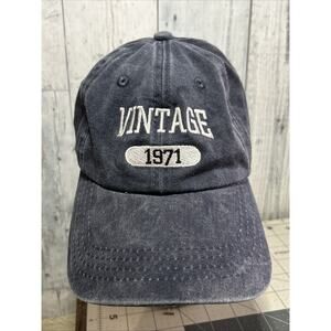 Vintage 1971 Baseball Cap Hat Faded Blue/Gray Nissi Caps Brand Adjustable